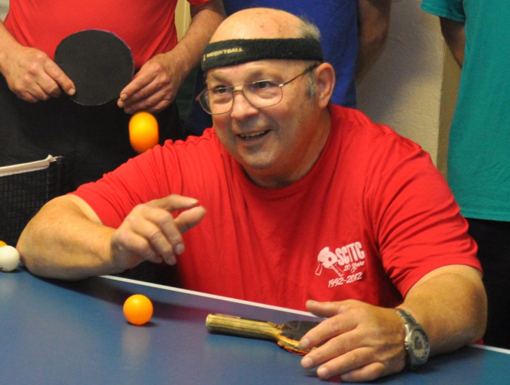 Willie at a ping pong table